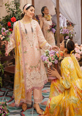 KP211-MUSHQ 3PC EMBROIDERED LAWN SUIT WITH PRINTED ORGANZA DUPATTA